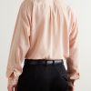 Button-Down Collar Lyocell and Silk-Blend Shirt - BK