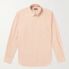 Button-Down Collar Lyocell and Silk-Blend Shirt