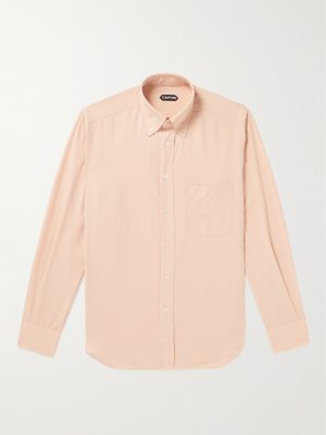 Button-Down Collar Lyocell and Silk-Blend Shirt Button-Down Collar Lyocell and Silk-Blend Shirt