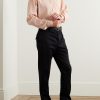 Button-Down Collar Lyocell and Silk-Blend Shirt - OU