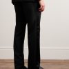 Straight-Leg Pleated Satin-Trimmed Grain De Poudre Wool and Mohair-Blend Tuxedo Trousers - BK Straight-Leg Pleated Satin-Trimmed Grain De Poudre Wool and Mohair-Blend Tuxedo Trousers - BK