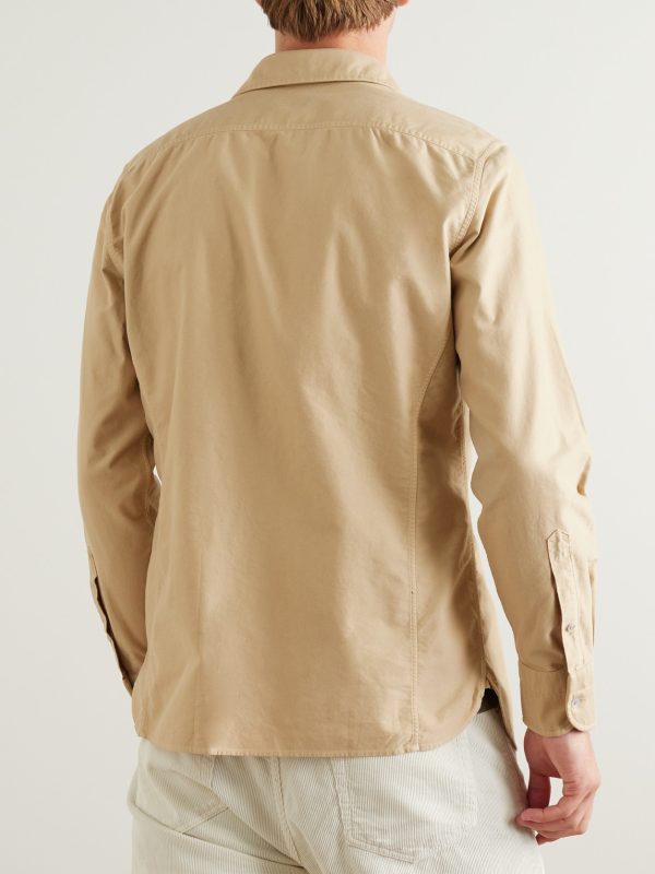Panama Garment-Dyed Brushed-Cotton Shirt - BK