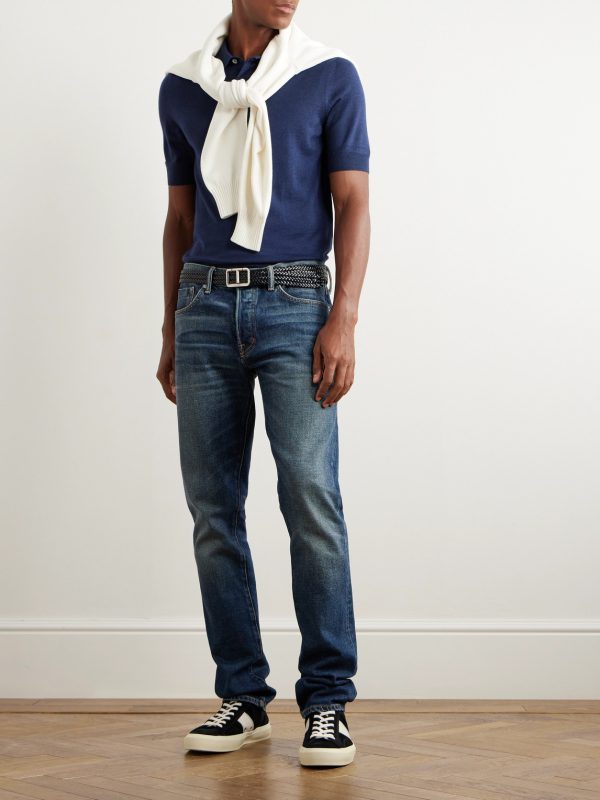 Slim-Fit Cashmere and Silk-Blend Sweater - OU Slim-Fit Cashmere and Silk-Blend Sweater - OU