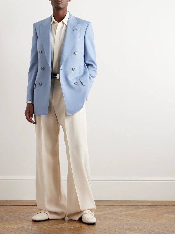 Atticus Double-Breasted Mohair and Wool-Blend Suit Jacket - OU Atticus Double-Breasted Mohair and Wool-Blend Suit Jacket - OU
