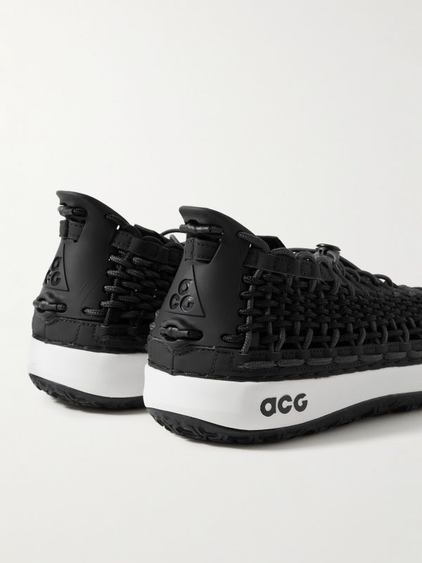 ACG Watercat+ Woven Leather and Rubber-Trimmed Woven Sneakers - BK ACG Watercat+ Woven Leather and Rubber-Trimmed Woven Sneakers - BK