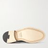 Suede and Croc-Effect Leather Loafers - E1 Suede and Croc-Effect Leather Loafers - E1