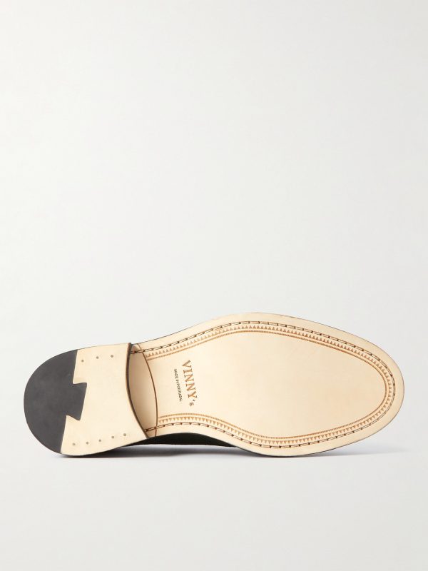 Suede and Croc-Effect Leather Loafers - E1 Suede and Croc-Effect Leather Loafers - E1