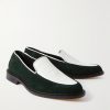 Suede and Croc-Effect Leather Loafers - FR Suede and Croc-Effect Leather Loafers - FR