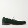Suede and Croc-Effect Leather Loafers Suede and Croc-Effect Leather Loafers