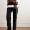 Suede and Croc-Effect Leather Loafers - OU Suede and Croc-Effect Leather Loafers - OU