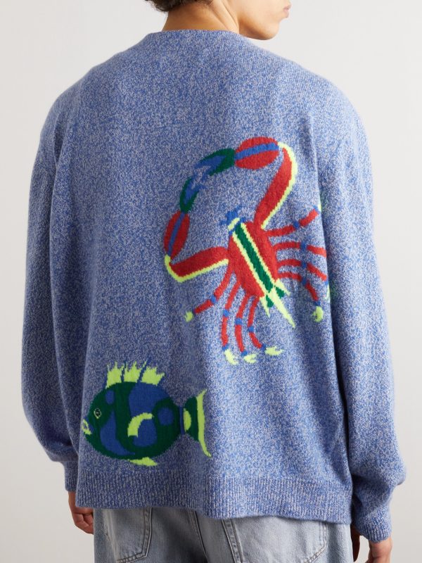 Sealife Jacquard-Knit Cashmere Cardigan - BK Sealife Jacquard-Knit Cashmere Cardigan - BK
