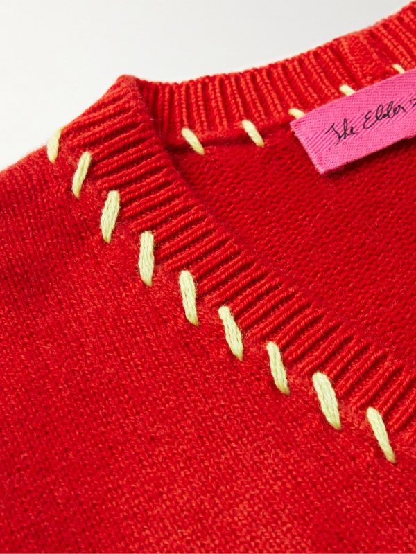 Embroidered Tie-Dyed Cashmere Sweater Vest - CU