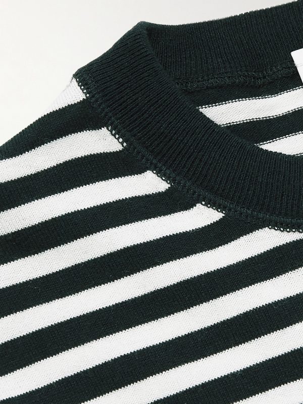 Striped Cotton-Blend Sweater - CU