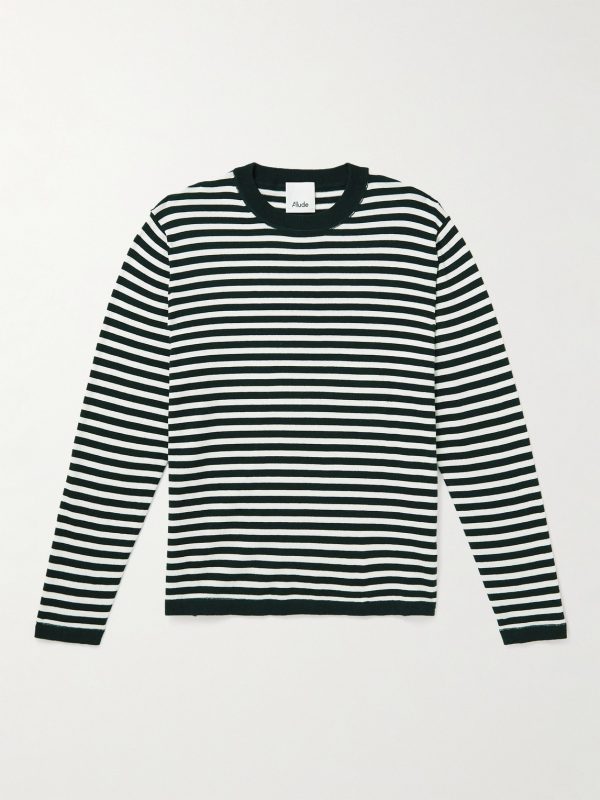 Striped Cotton-Blend Sweater