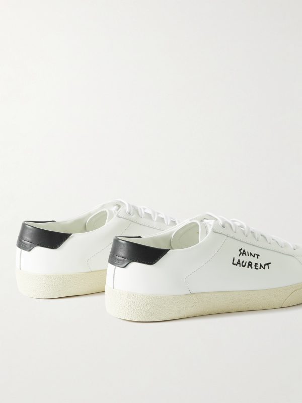 Court Classic SL/06 Logo-Embroidered Leather Sneakers - BK Court Classic SL/06 Logo-Embroidered Leather Sneakers - BK