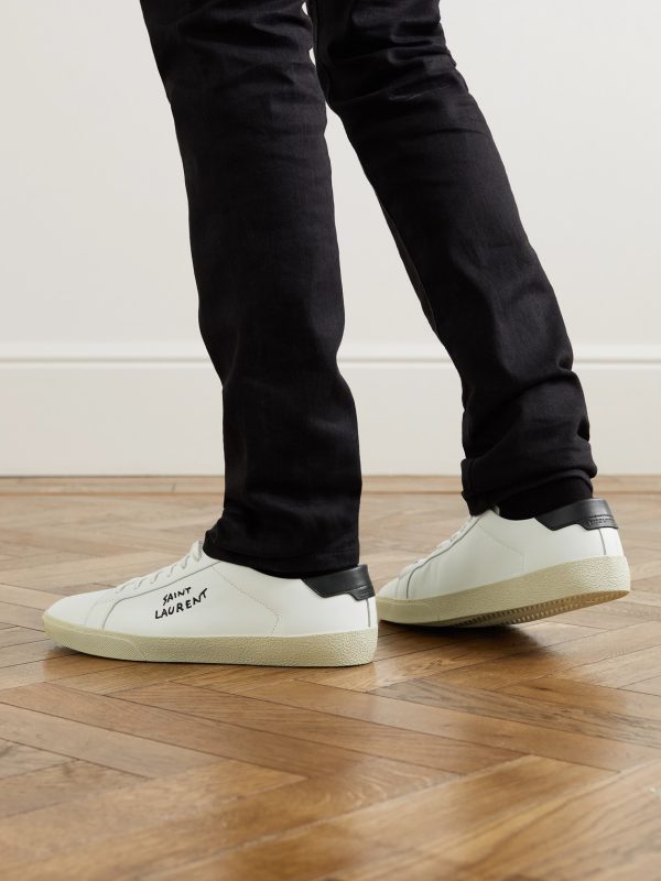 Court Classic SL/06 Logo-Embroidered Leather Sneakers - OU Court Classic SL/06 Logo-Embroidered Leather Sneakers - OU