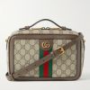Ophidia Small Leather-Trimmed Monogrammed Coated-Canvas Shoulder Bag Ophidia Small Leather-Trimmed Monogrammed Coated-Canvas Shoulder Bag