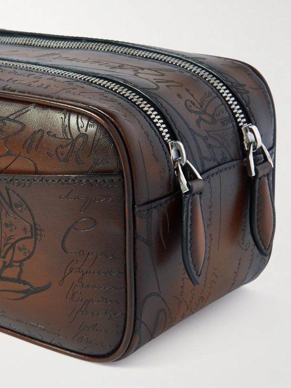 Formula 1003 Scritto Venezia Leather Wash Bag - CU