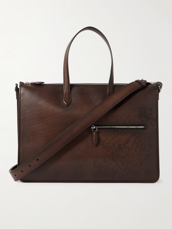 Perspective Scritto Venezia Full-Grain Leather Tote Bag Perspective Scritto Venezia Full-Grain Leather Tote Bag
