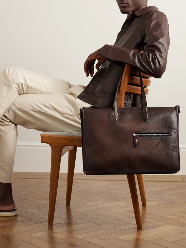 Perspective Scritto Venezia Full-Grain Leather Tote Bag - OU Perspective Scritto Venezia Full-Grain Leather Tote Bag - OU
