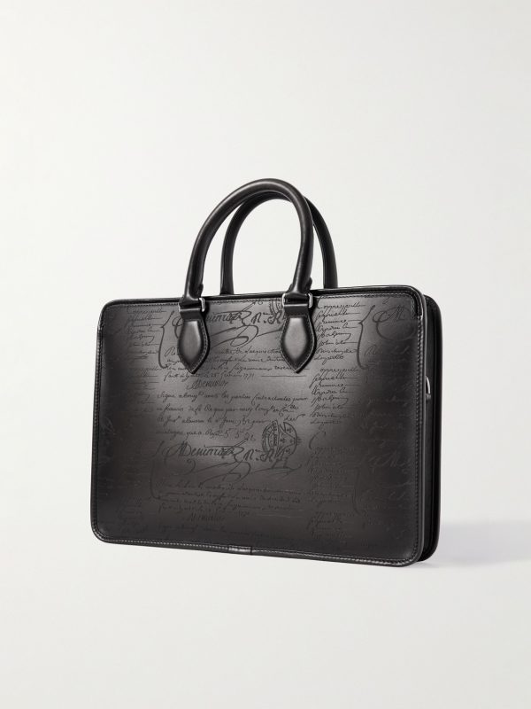 Un Jour Mini Scritto Leather Briefcase - BK Un Jour Mini Scritto Leather Briefcase - BK