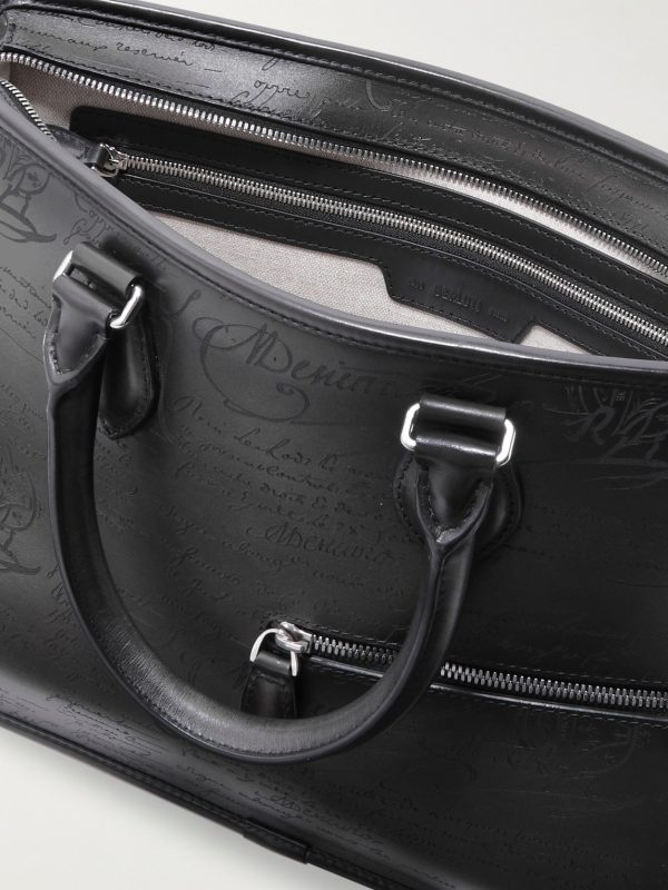 Un Jour Mini Scritto Leather Briefcase - E1 Un Jour Mini Scritto Leather Briefcase - E1