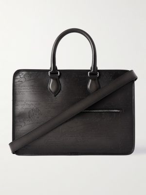 Un Jour Mini Scritto Leather Briefcase Un Jour Mini Scritto Leather Briefcase