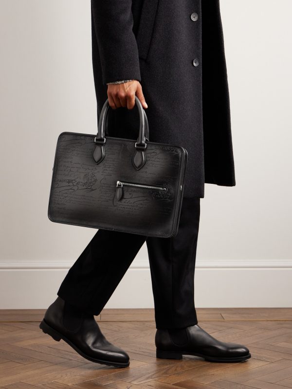Un Jour Mini Scritto Leather Briefcase - OU Un Jour Mini Scritto Leather Briefcase - OU