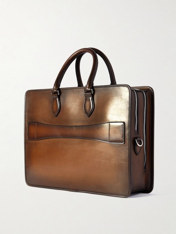 2 Jour Neo Scritto Venezia Leather Briefcase - BK 2 Jour Neo Scritto Venezia Leather Briefcase - BK