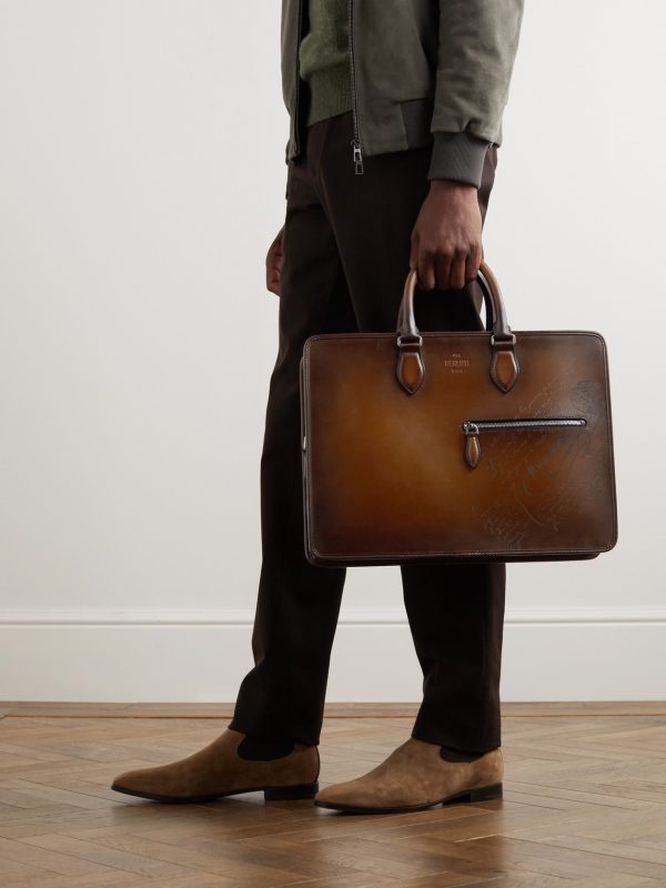 2 Jour Neo Scritto Venezia Leather Briefcase - E2 2 Jour Neo Scritto Venezia Leather Briefcase - E2