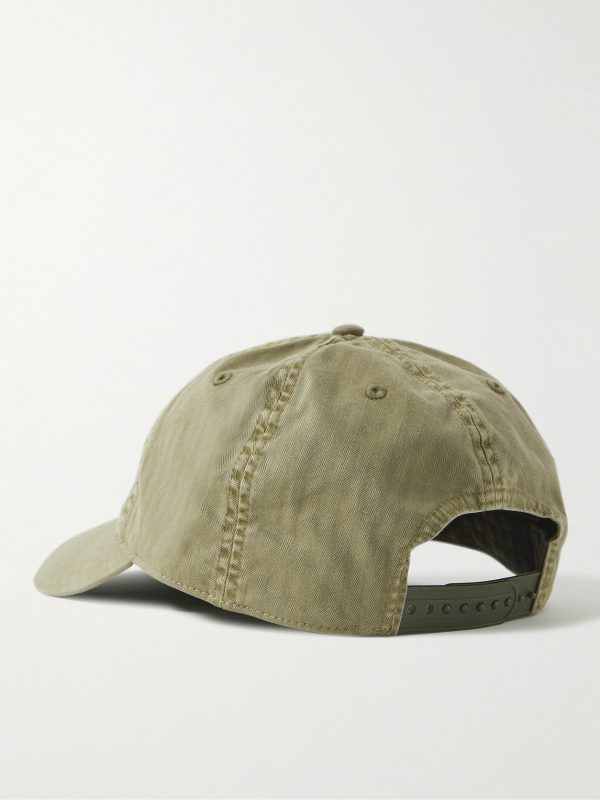 Logo-Appliquéd Herringbone Cotton-Twill Baseball Cap - BK