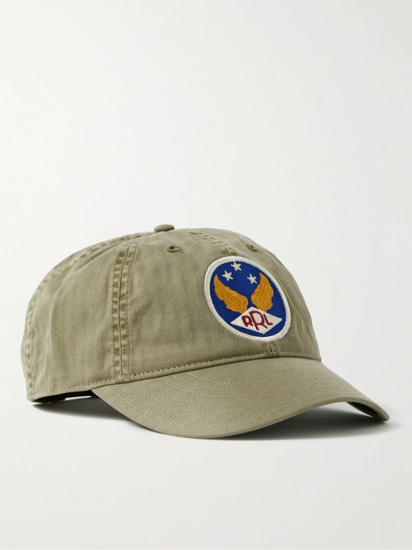 Logo-Appliquéd Herringbone Cotton-Twill Baseball Cap