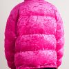 Oversized Logo-Appliquéd Quilted Crushed-Velvet Down Jacket - BK Oversized Logo-Appliquéd Quilted Crushed-Velvet Down Jacket - BK