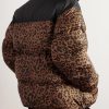 Logo-Appliquéd Leopard-Print Shell Down Jacket - BK