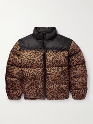 Logo-Appliquéd Leopard-Print Shell Down Jacket Logo-Appliquéd Leopard-Print Shell Down Jacket
