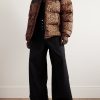 Logo-Appliquéd Leopard-Print Shell Down Jacket - OU