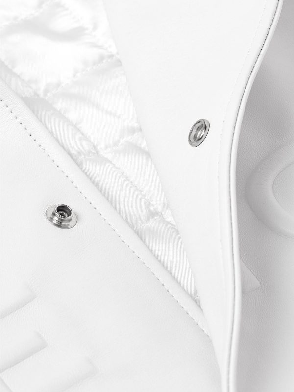 Logo-Embossed Leather Varsity Jacket - CU