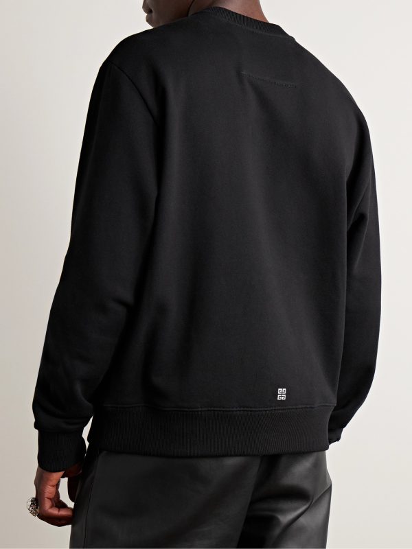Logo-Embellished Embroidered Cotton-Jersey Sweatshirt - BK Logo-Embellished Embroidered Cotton-Jersey Sweatshirt - BK