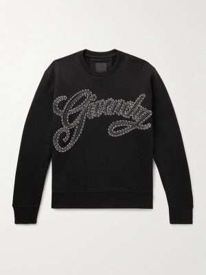 Logo-Embellished Embroidered Cotton-Jersey Sweatshirt Logo-Embellished Embroidered Cotton-Jersey Sweatshirt