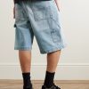 Wide-Leg Carpenter Denim Shorts - BK Wide-Leg Carpenter Denim Shorts - BK