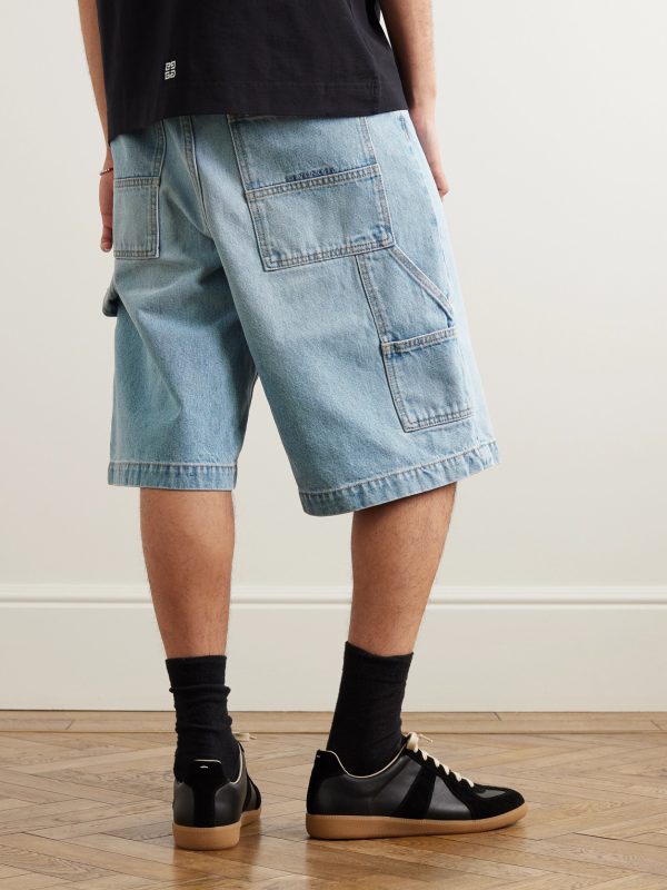 Wide-Leg Carpenter Denim Shorts - BK Wide-Leg Carpenter Denim Shorts - BK