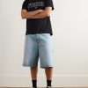 Wide-Leg Carpenter Denim Shorts - OU Wide-Leg Carpenter Denim Shorts - OU