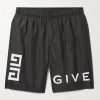 Straight-Leg Long-Length Logo-Print Swim Shorts
