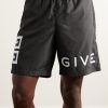 Straight-Leg Long-Length Logo-Print Swim Shorts - OU