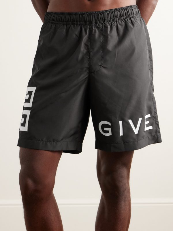 Straight-Leg Long-Length Logo-Print Swim Shorts - OU