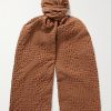 Frayed Checked Wool-Blend Seersucker Scarf Frayed Checked Wool-Blend Seersucker Scarf