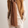 Frayed Checked Wool-Blend Seersucker Scarf - OU Frayed Checked Wool-Blend Seersucker Scarf - OU