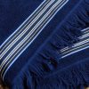 Suitcase Stripe Fringed Cotton-Jacquard Beach Towel - CU