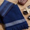 Suitcase Stripe Fringed Cotton-Jacquard Beach Towel - OU