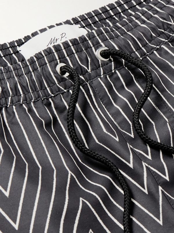 Frank Straight-Leg Mid-Length Striped Swim Shorts - CU Frank Straight-Leg Mid-Length Striped Swim Shorts - CU